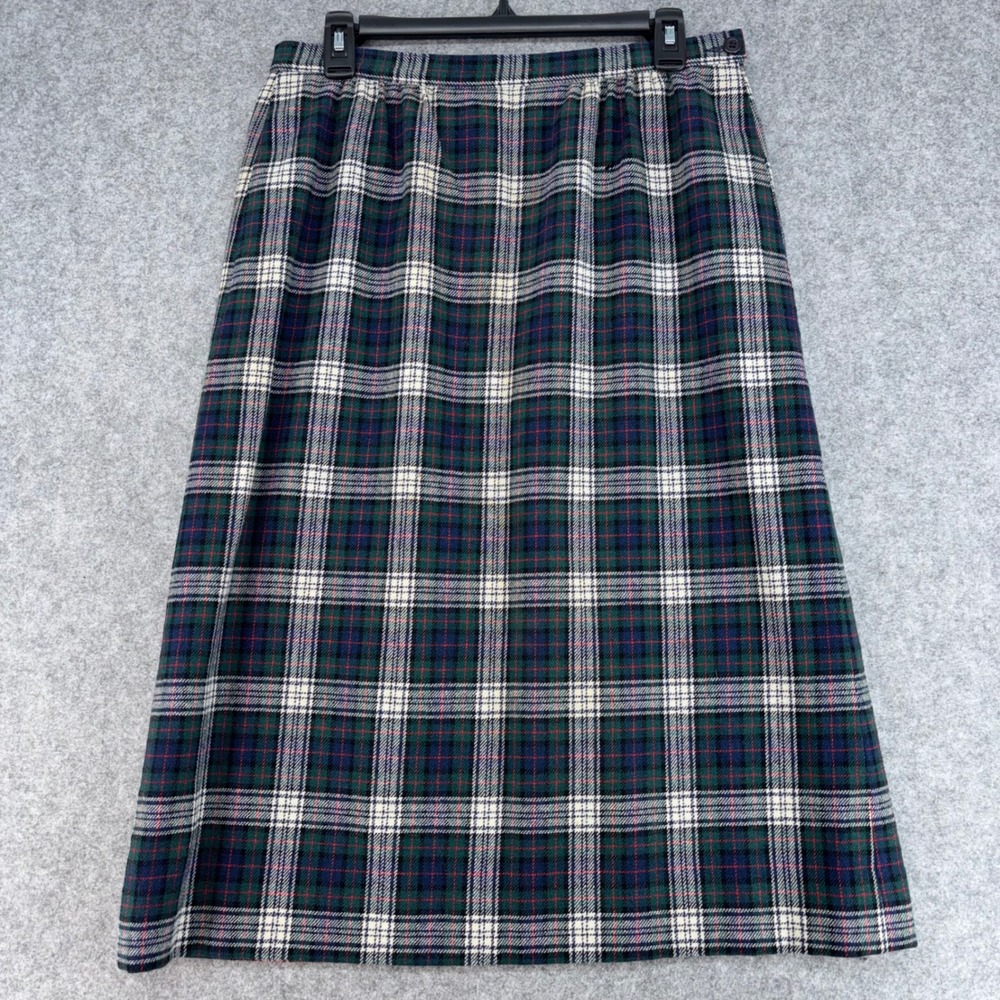 Pendleton Murray Dress Tartan Wool Midi Skirt Plaid Made in USA Size 12 Vintage